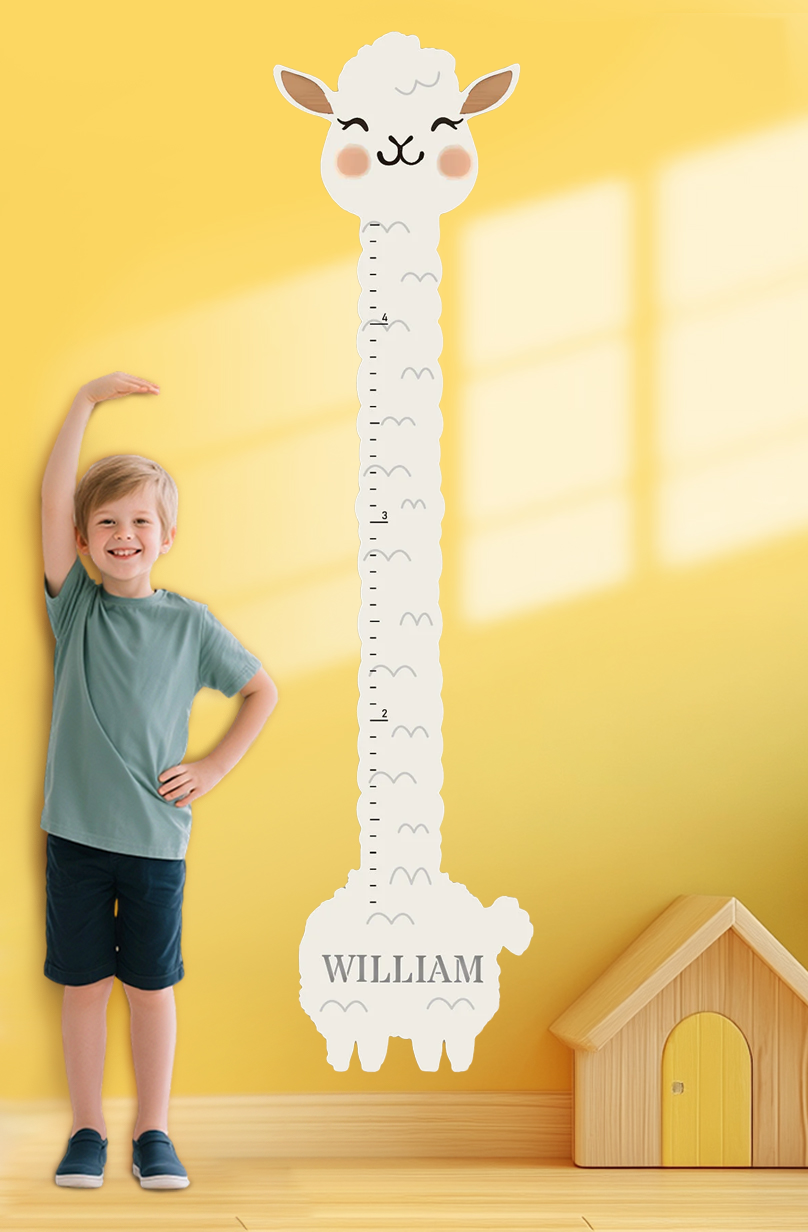 Personalized Wooden Llama Growth Chart Ruler