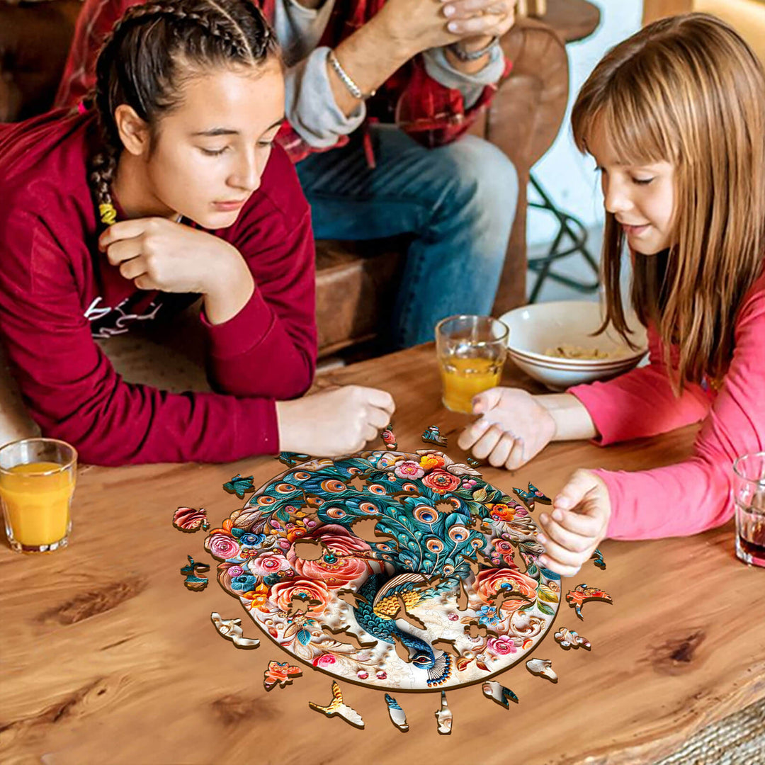 Jewel Peacock Wooden Jigsaw Puzzle