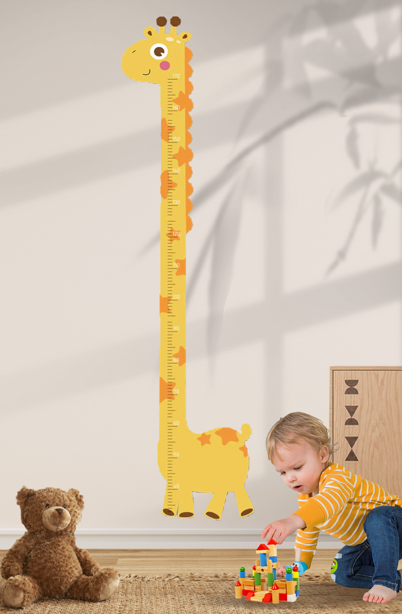 Règle de croissance girafe en bois personnalisée