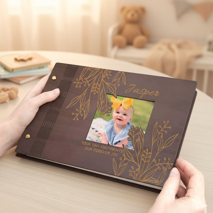 Baby Photo Album - Wooden Baby Scrapbook