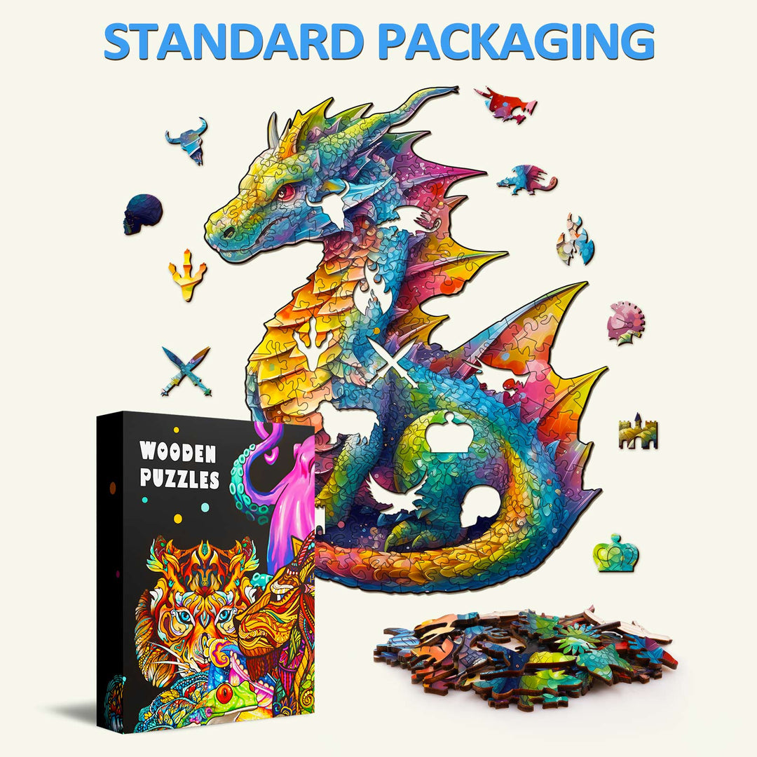 Colorful Dragon Wooden Jigsaw Puzzle