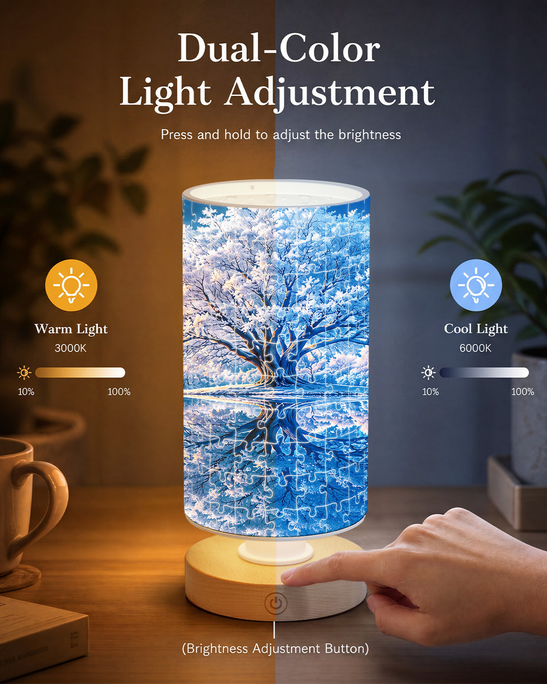 DIY Dimmable Acrylic Puzzle Lamp - Winter Wonderland