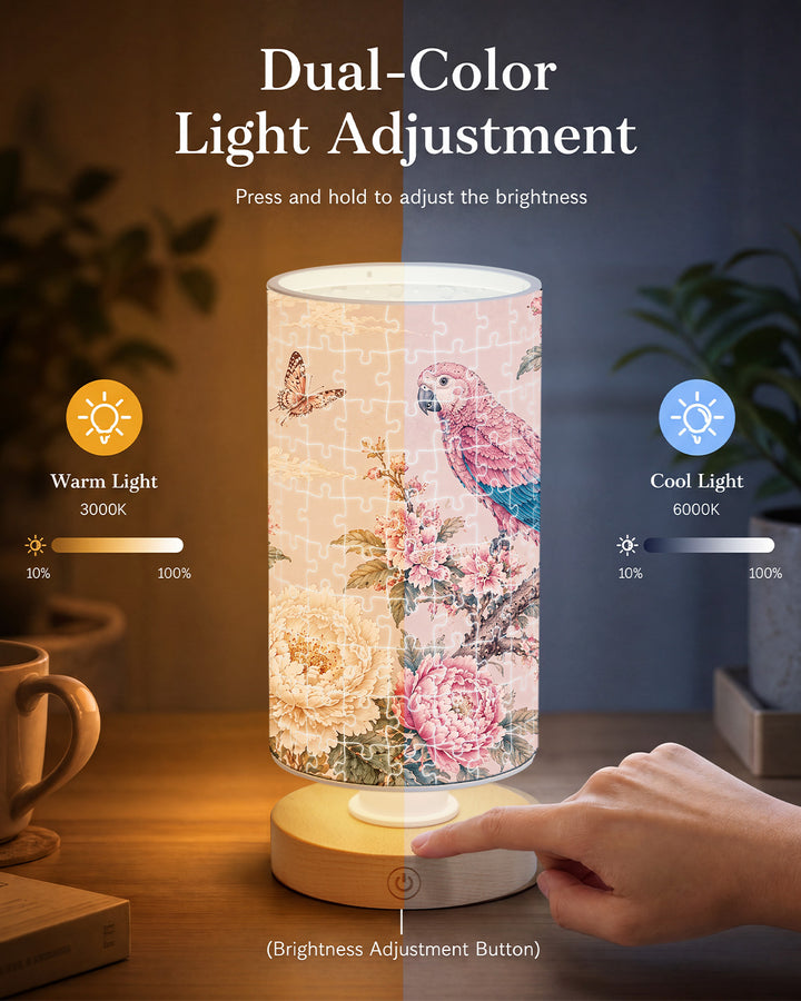 DIY Dimmable Acrylic Puzzle Lamp - Pink Parrot