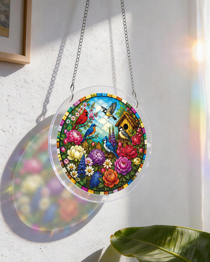 Acrylic Jigsaw Puzzle Suncatcher - Garden Songbirds