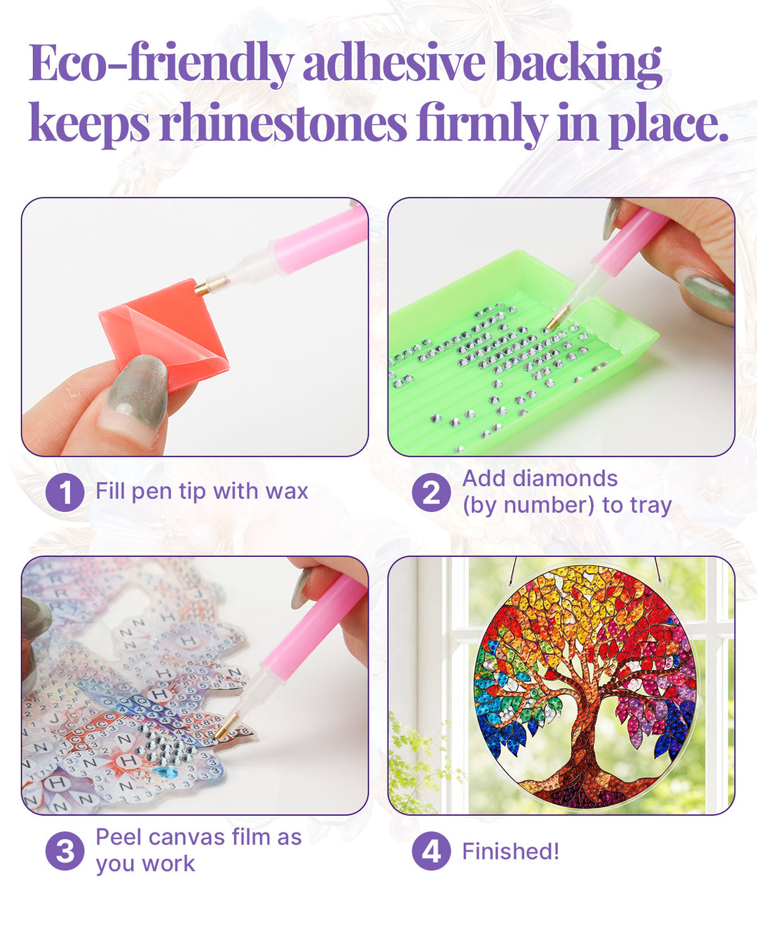 5D DIY Diamond Painting Suncatcher Kit - Rainbow Tree of Life