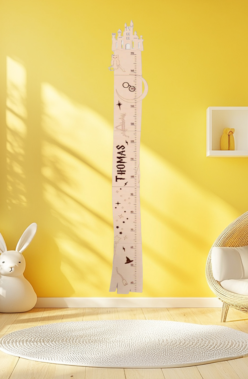 Personalized Wooden Castle Growth Chart for Kids
