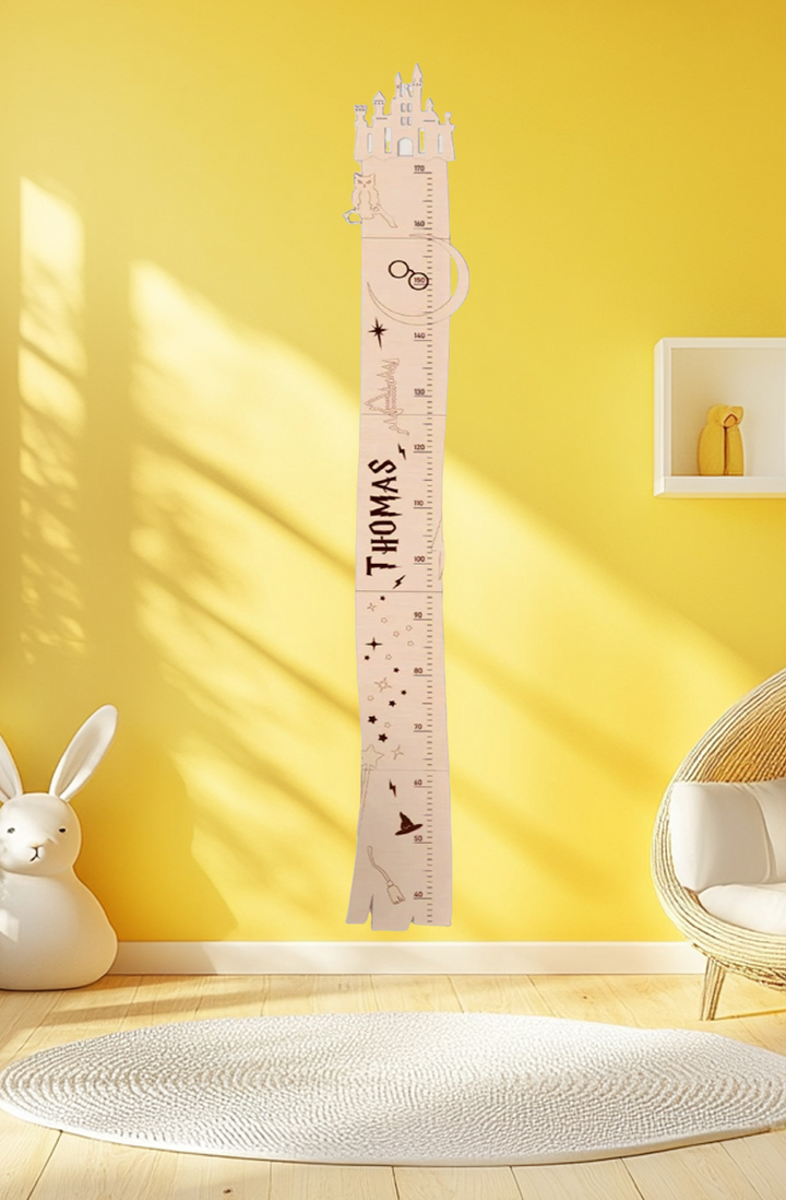 Personalized Wooden Castle Growth Chart for Kids
