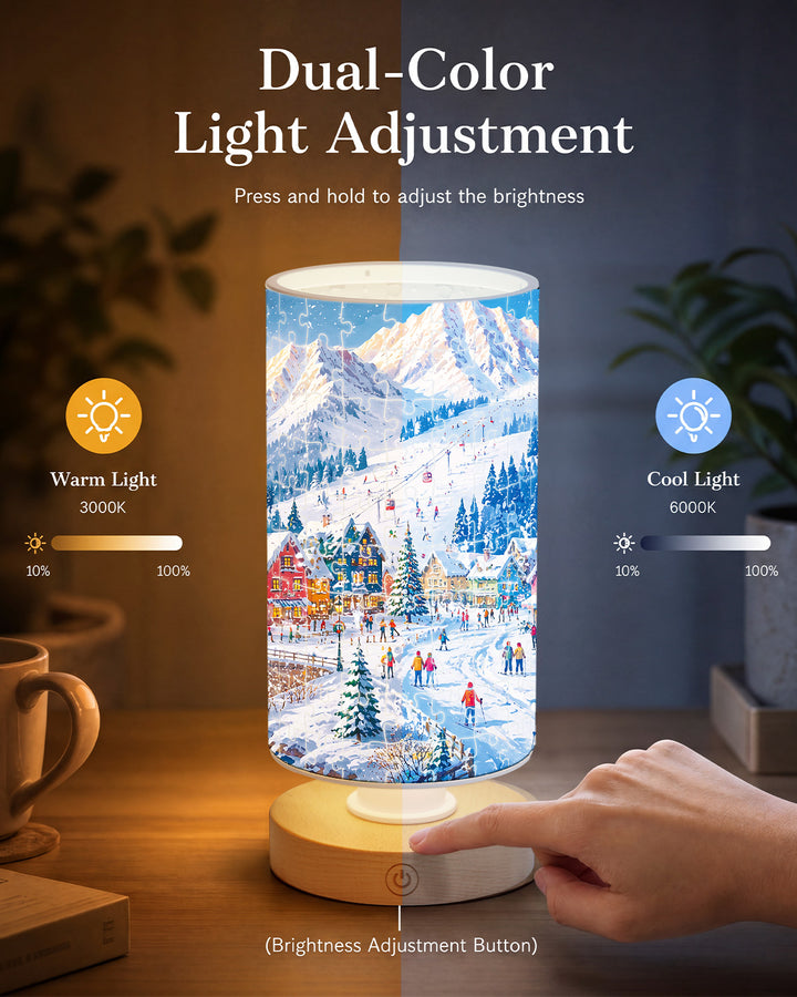 DIY Dimmable Acrylic Puzzle Lamp - Snow Town