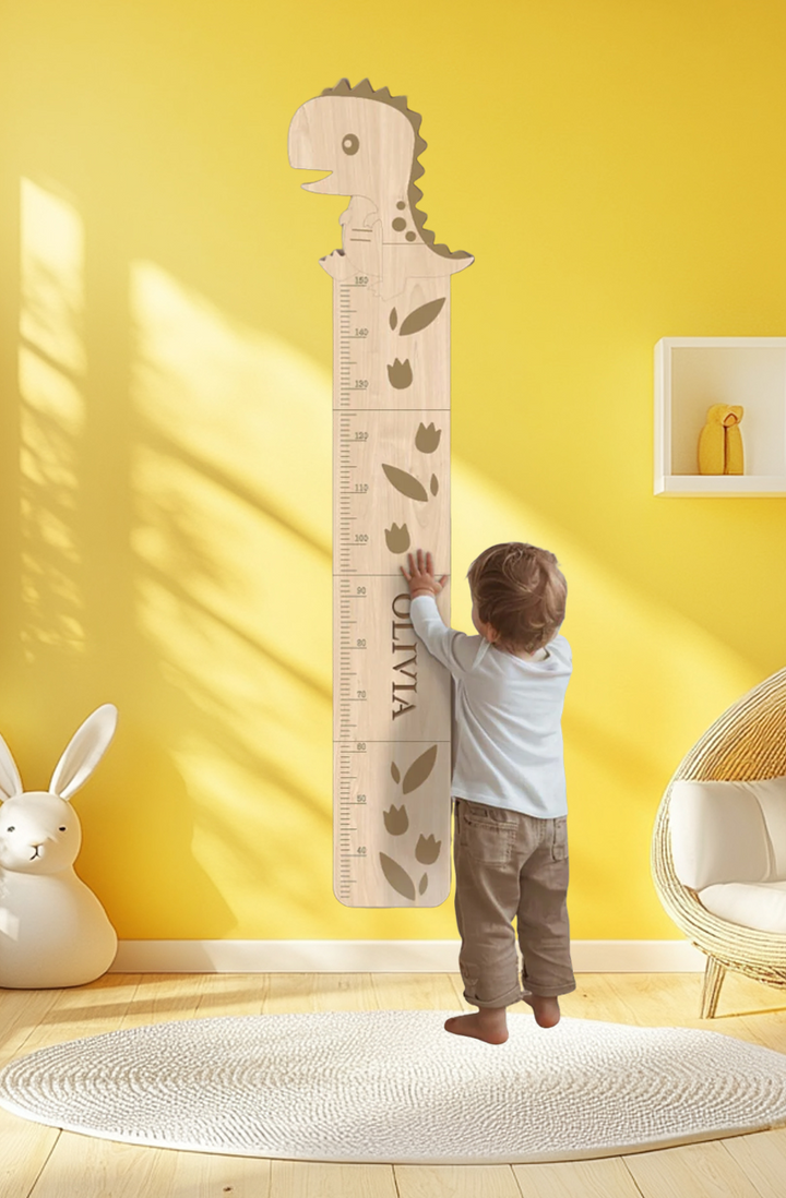Personalized Wooden Cute Dinosaur Growth Chart