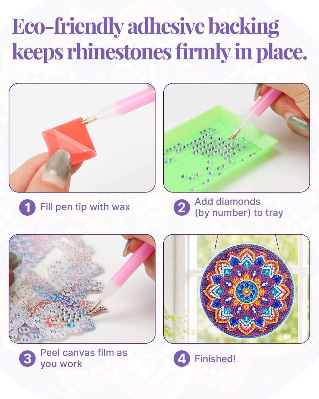 5D DIY Diamond Painting Suncatcher Kit - Radiant Mandala