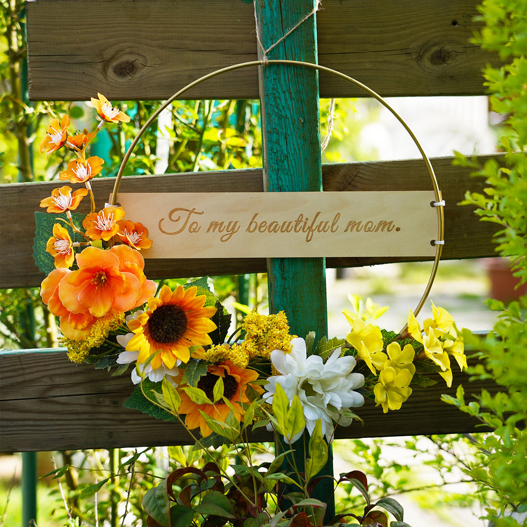 Personalized Sunflower Wreath-Woodbests