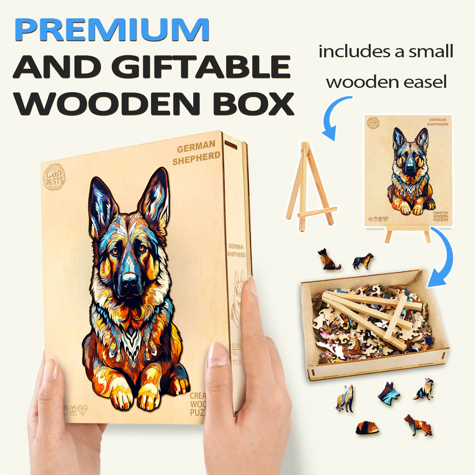 German Shepherd Wooden Jigsaw Puzzle Woodbests