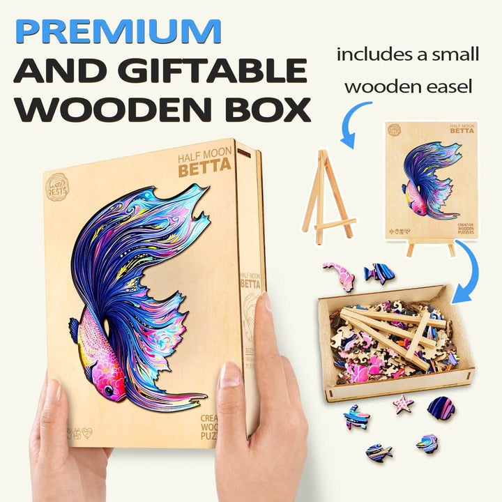 Half Moon Betta Wooden Jigsaw Puzzle