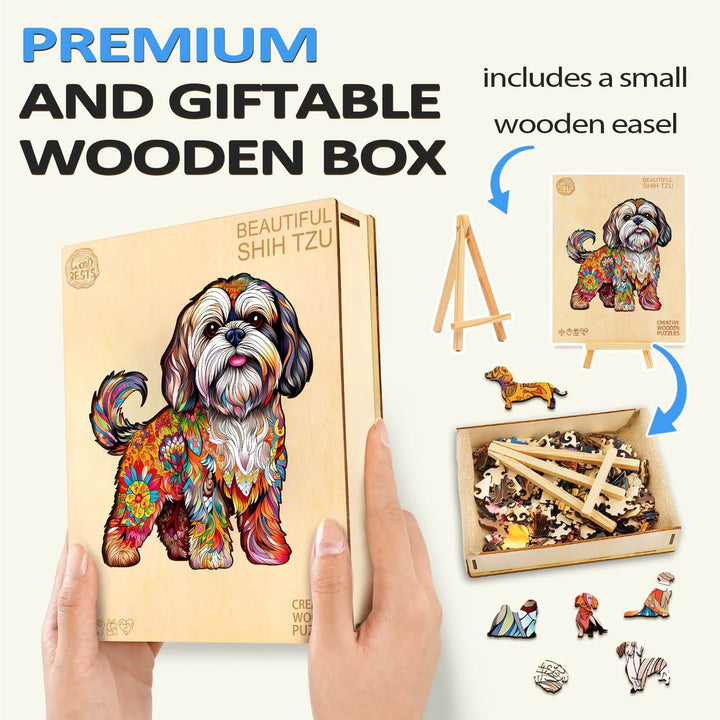 Beautiful Shih tzu 2 Wooden Jigsaw Puzzle