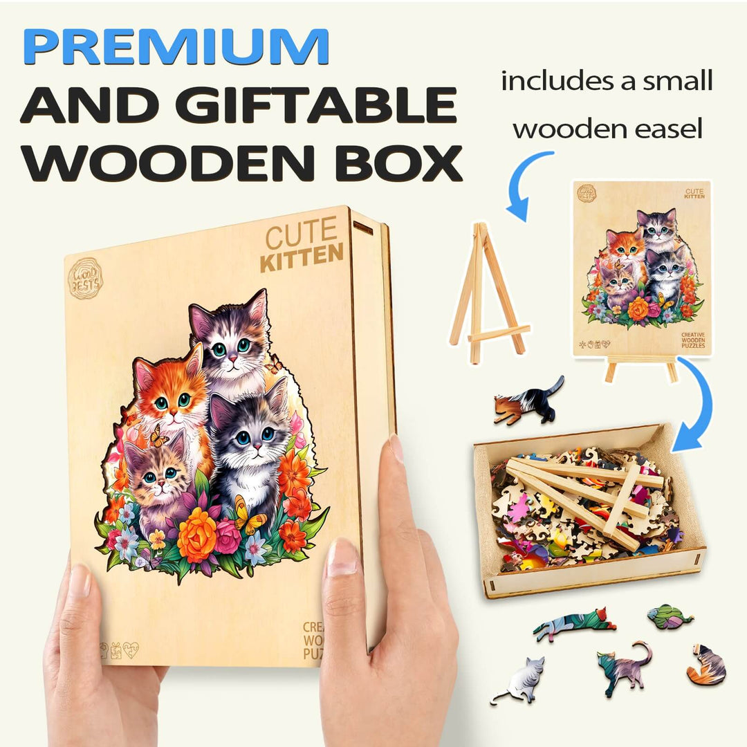 Cute Kitten Wooden Jigsaw Puzzle