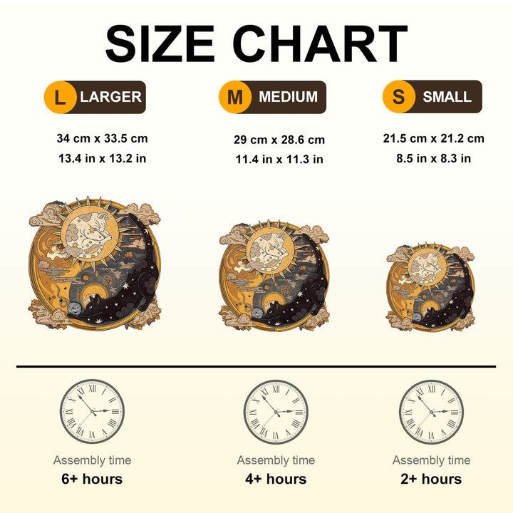 Yin Yang Cat Wooden Jigsaw Puzzle