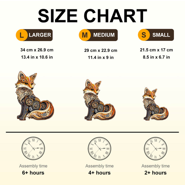 3D Gear fox Wooden Jigsaw Puzzle