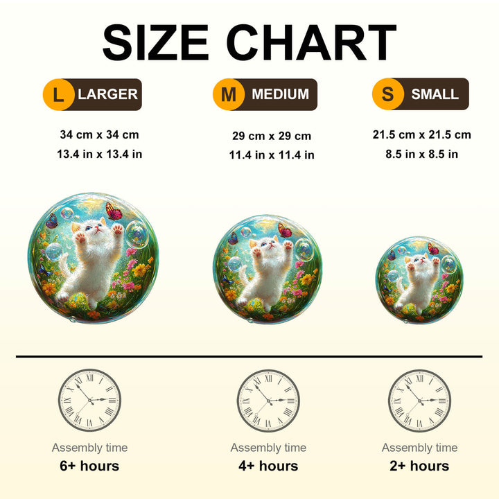 Bubble Cat-2 Wooden Jigsaw Puzzle