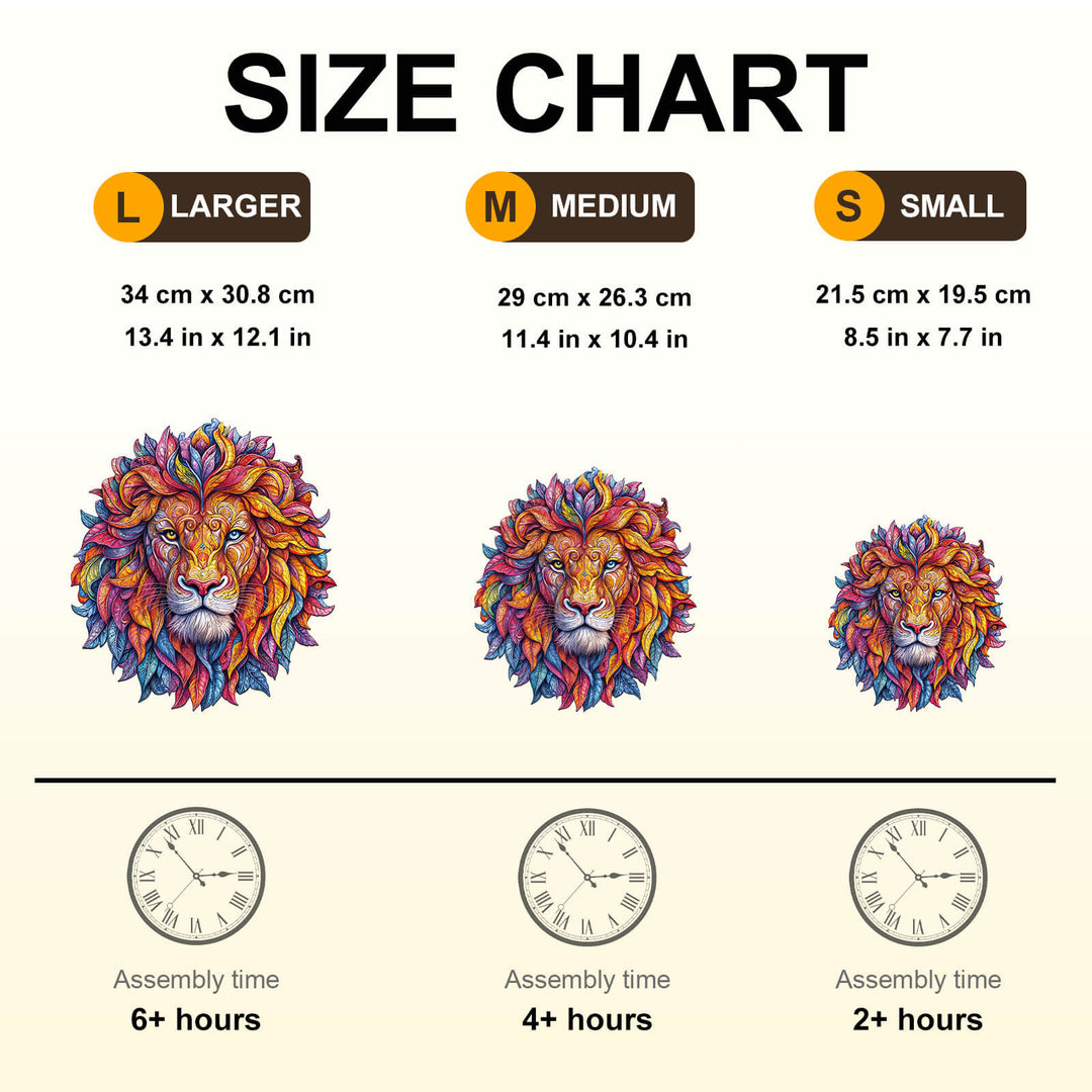 Vivid lion Wooden Jigsaw Puzzle