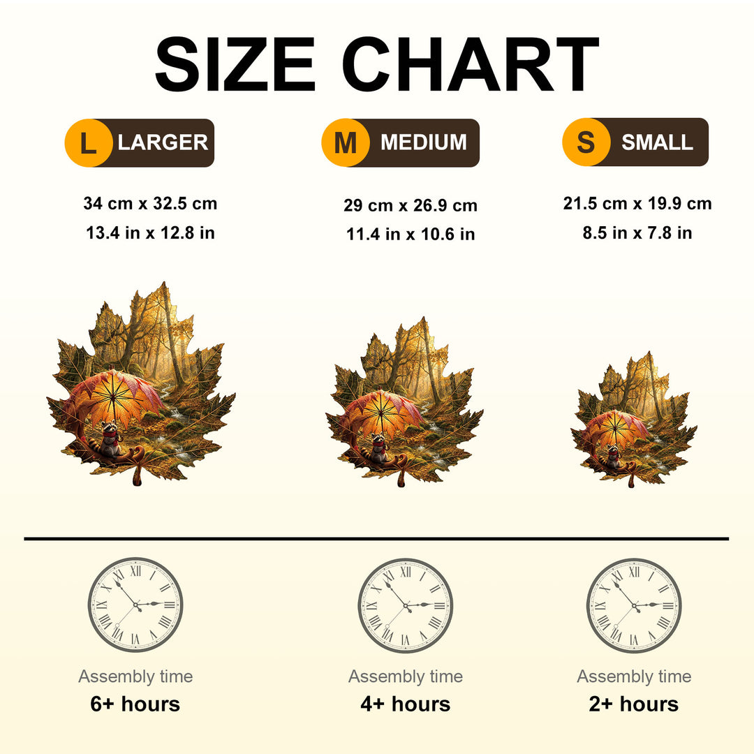 Golden Leaf Wanderer Wooden Jigsaw Puzzle