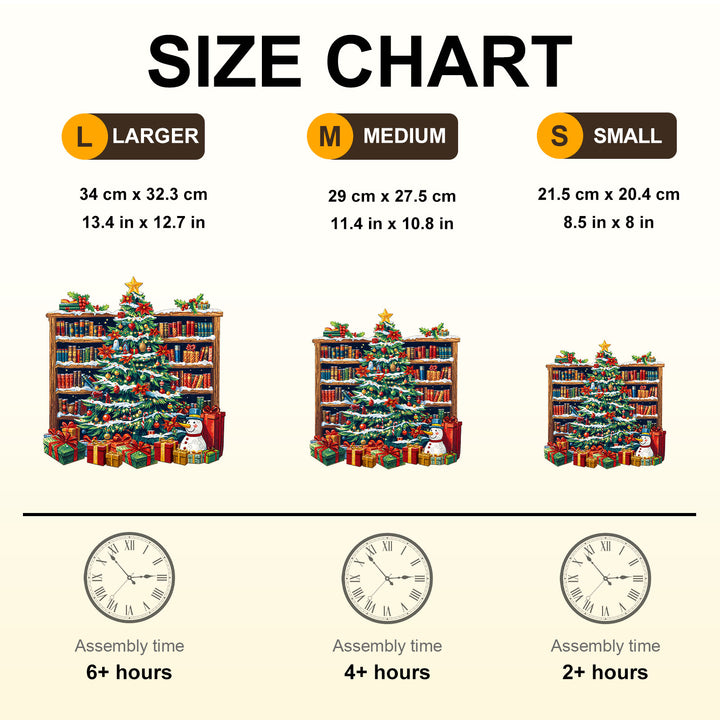 Christmas bookshelf Wooden Jigsaw Puzzle