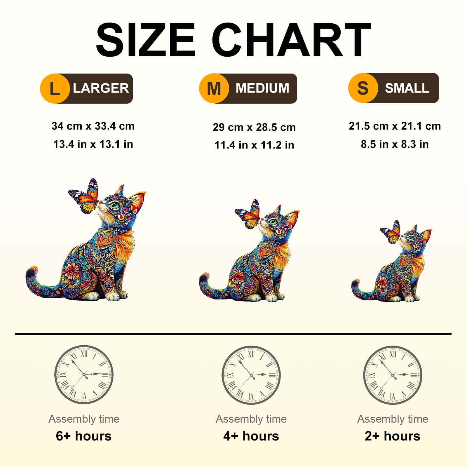 Butterfly and Cat Wooden Jigsaw Puzzle