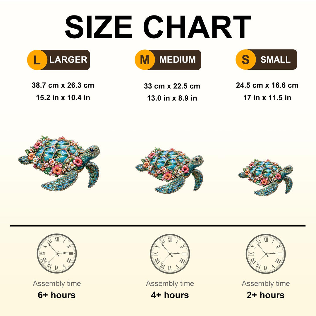 Gemstone Sea Turtle  Wooden Jigsaw Puzzle