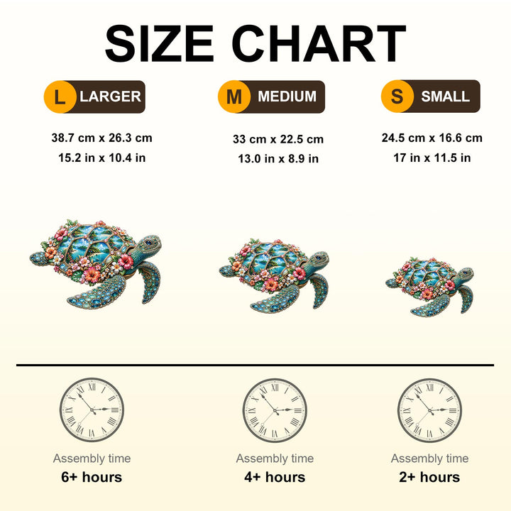 Gemstone Sea Turtle  Wooden Jigsaw Puzzle