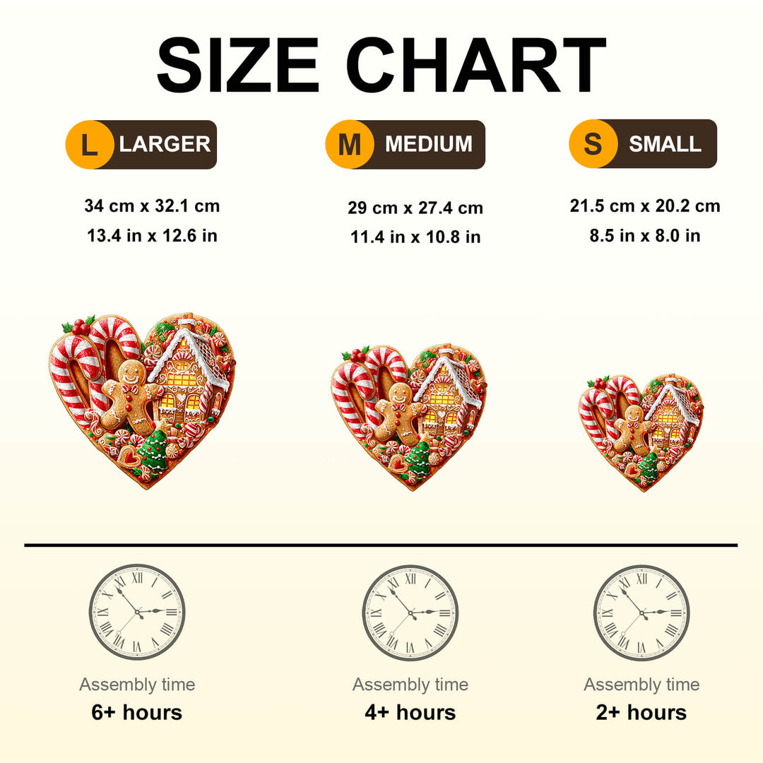 Heart-shaped Christmas cookies Wooden Jigsaw Puzzle