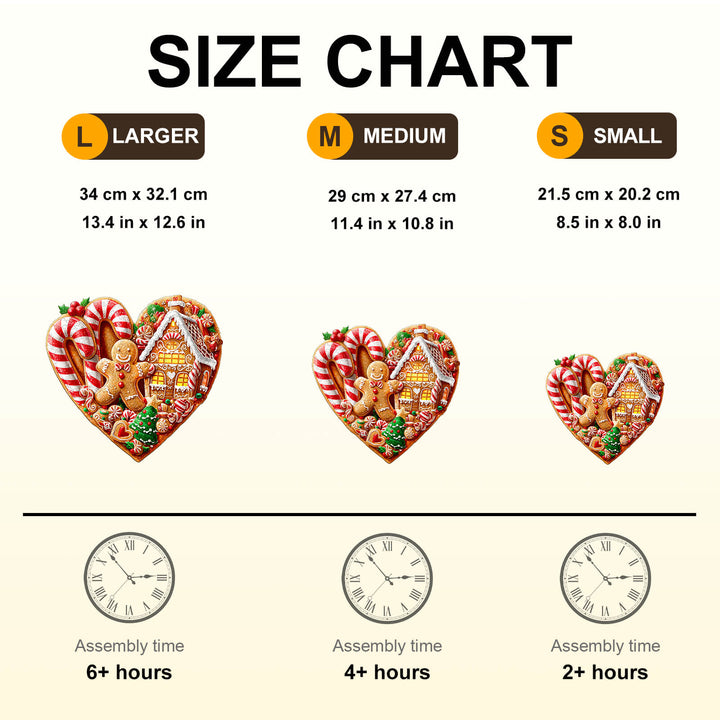 Heart-shaped Christmas cookies Wooden Jigsaw Puzzle