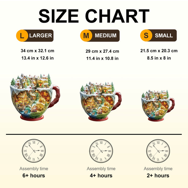 Christmas coffee cup Wooden Jigsaw Puzzle