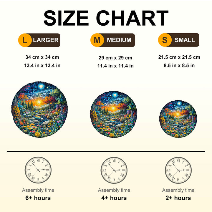 Sun and Moon Forest Wooden Jigsaw Puzzle