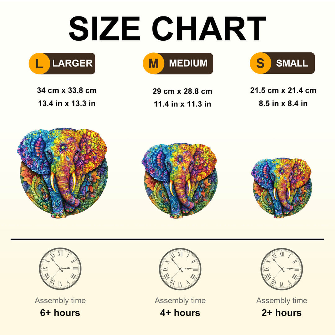 Mandala Elephant Wooden Jigsaw Puzzle