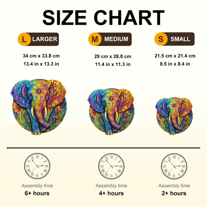Mandala Elephant Wooden Jigsaw Puzzle