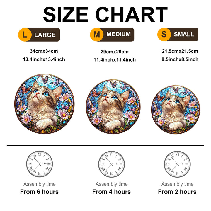 Ragdoll and Butterfly  Wooden Jigsaw Puzzle