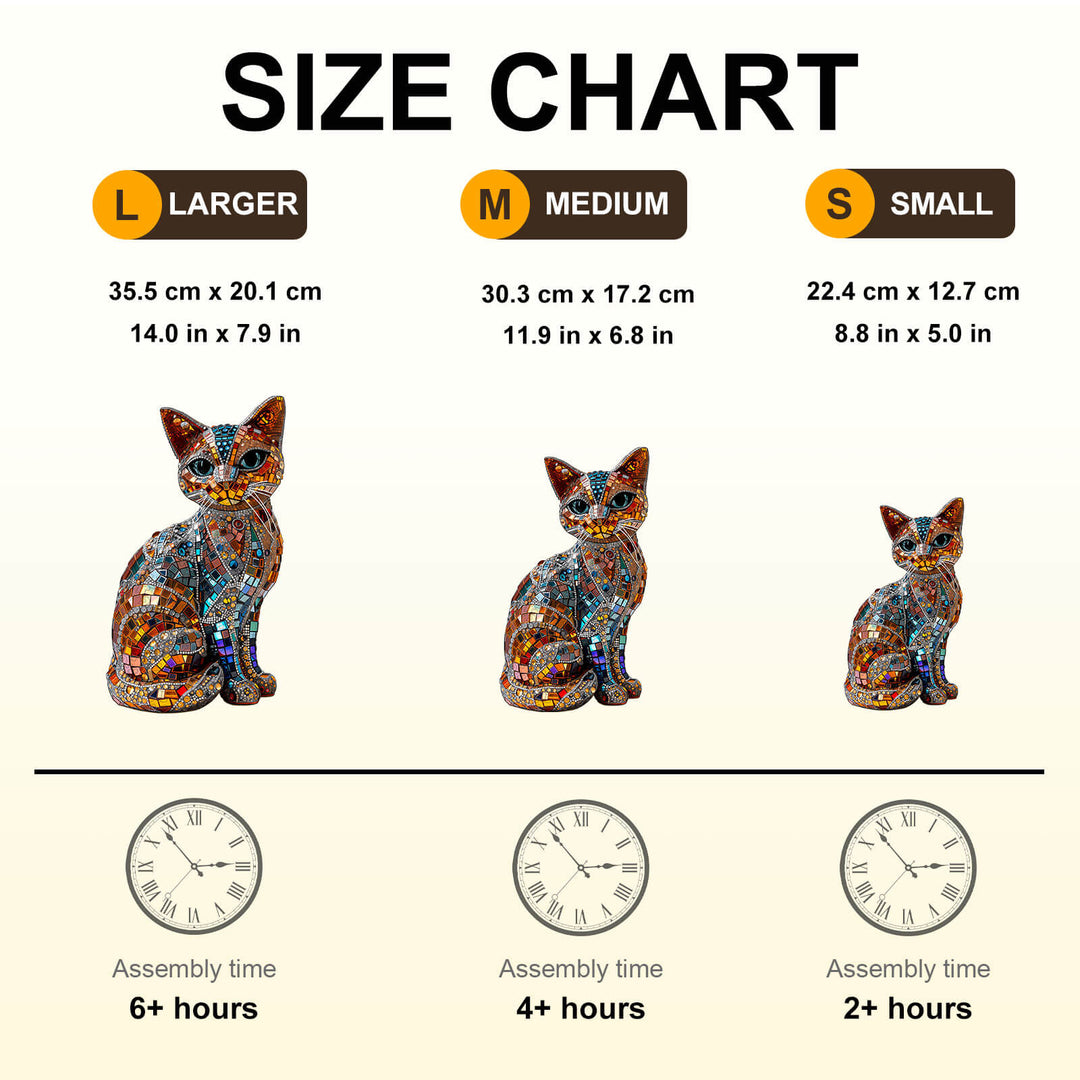 Vivid Mosaic Cat Wooden Jigsaw Puzzle
