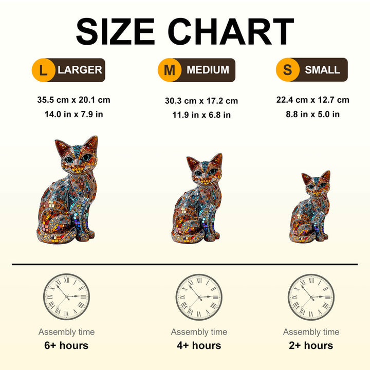 Vivid Mosaic Cat Wooden Jigsaw Puzzle