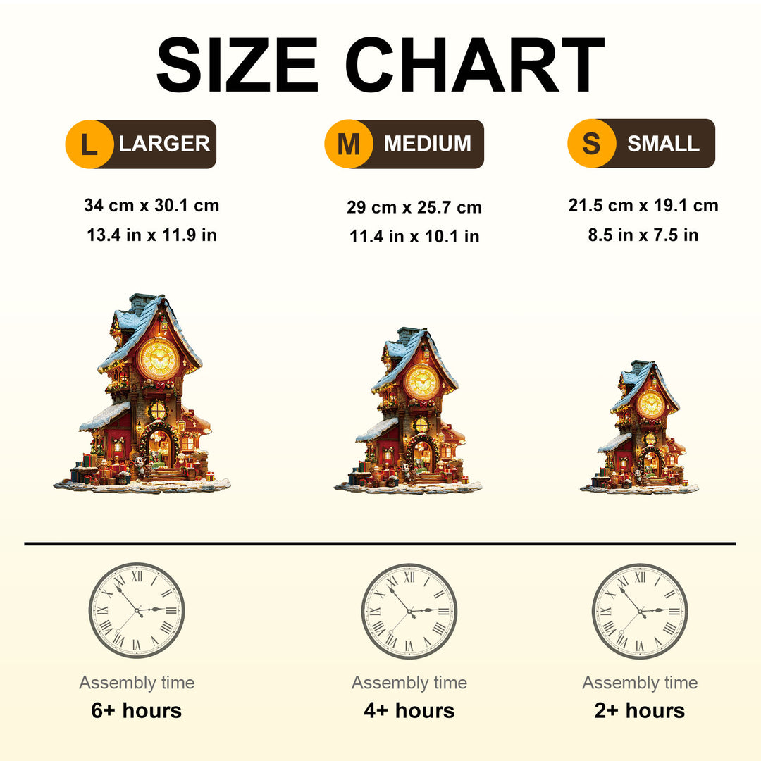 Christmas Clock Tower-2 Wooden Jigsaw Puzzle
