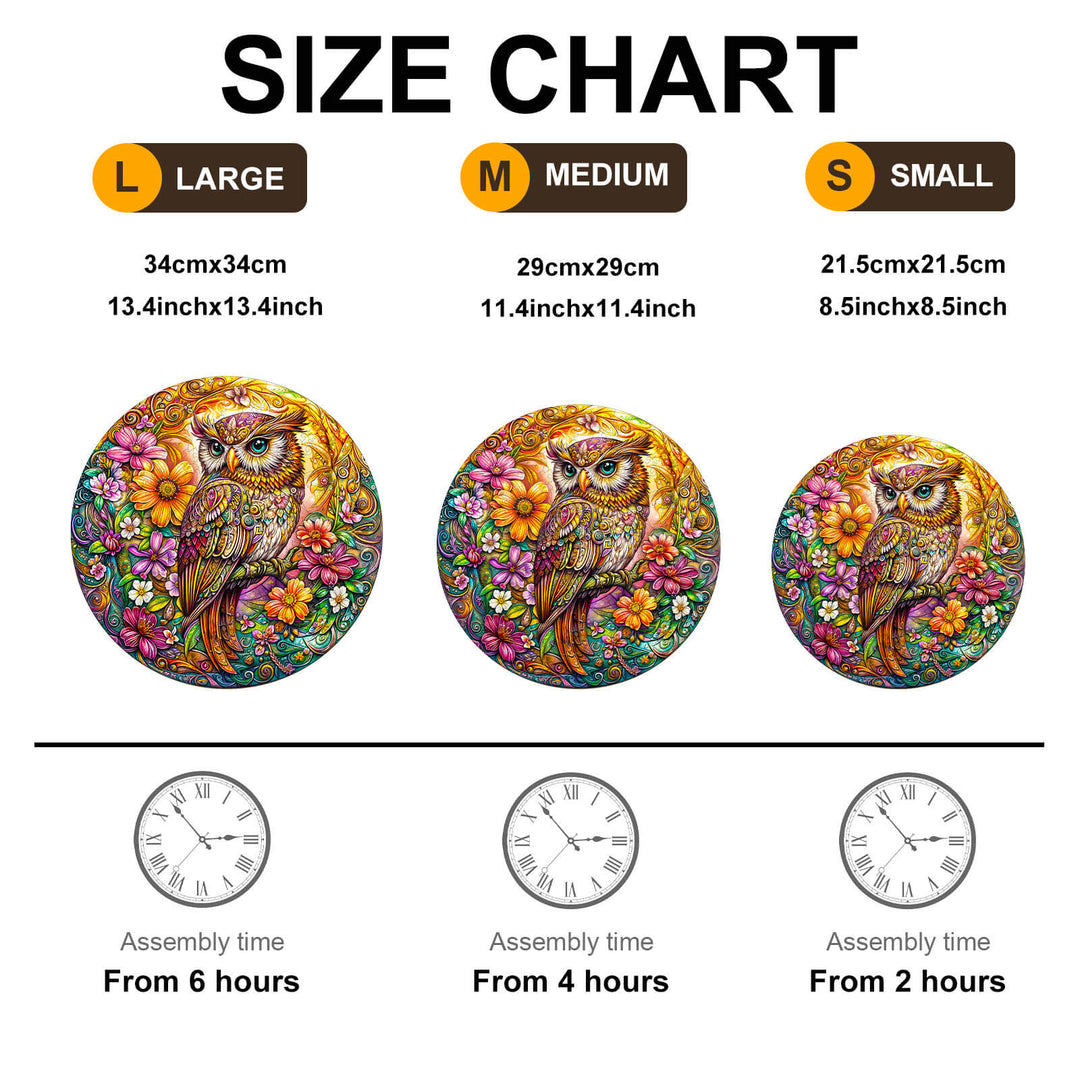 Color Owl Wooden Jigsaw Puzzle