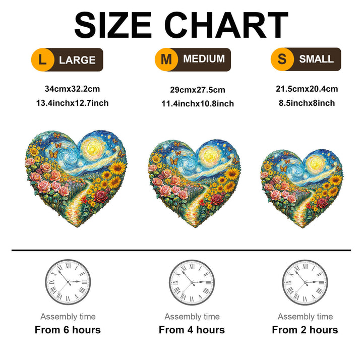 Heart-shaped Garden Wooden Jigsaw Puzzle