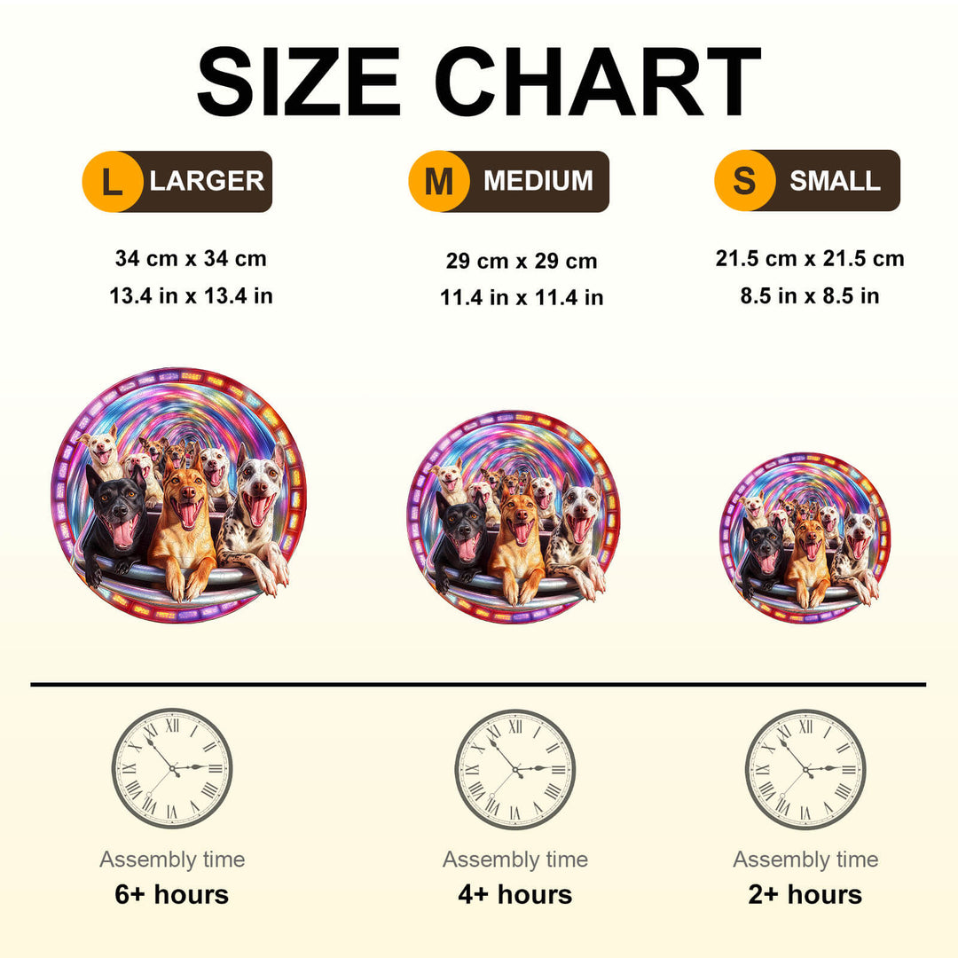 Dog Roller Coaster Wooden Jigsaw Puzzle
