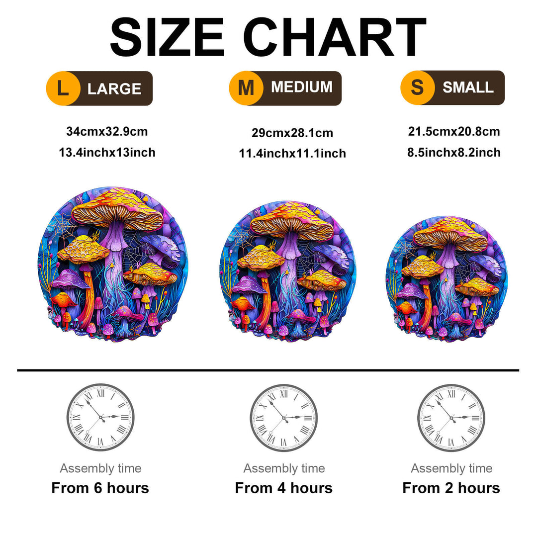 Paper Cut Mushroom Wooden Jigsaw Puzzle