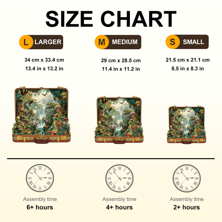 Suitcase scenery-jungle animals Wooden Jigsaw Puzzle