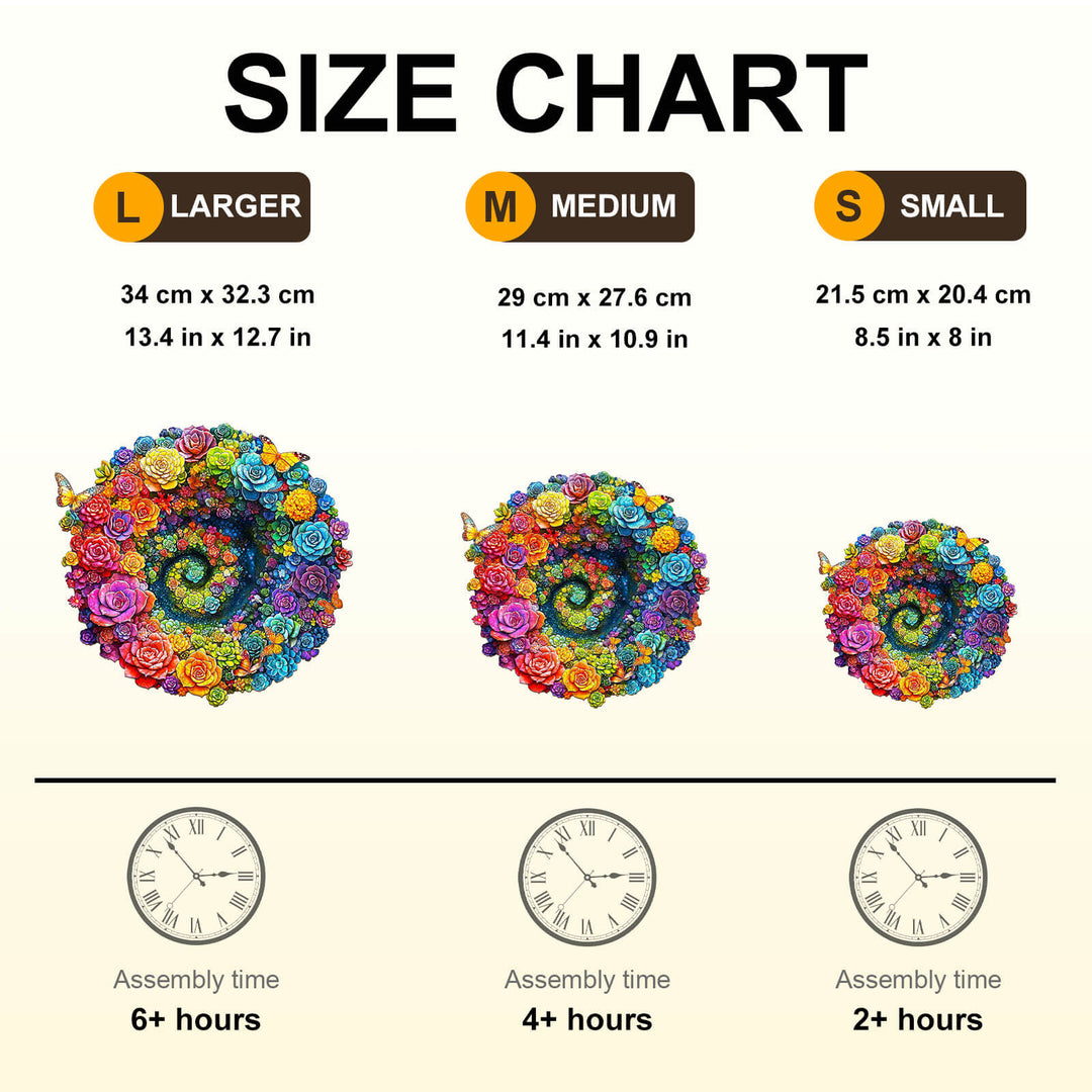 Rainbow vortex succulents Wooden Jigsaw Puzzle