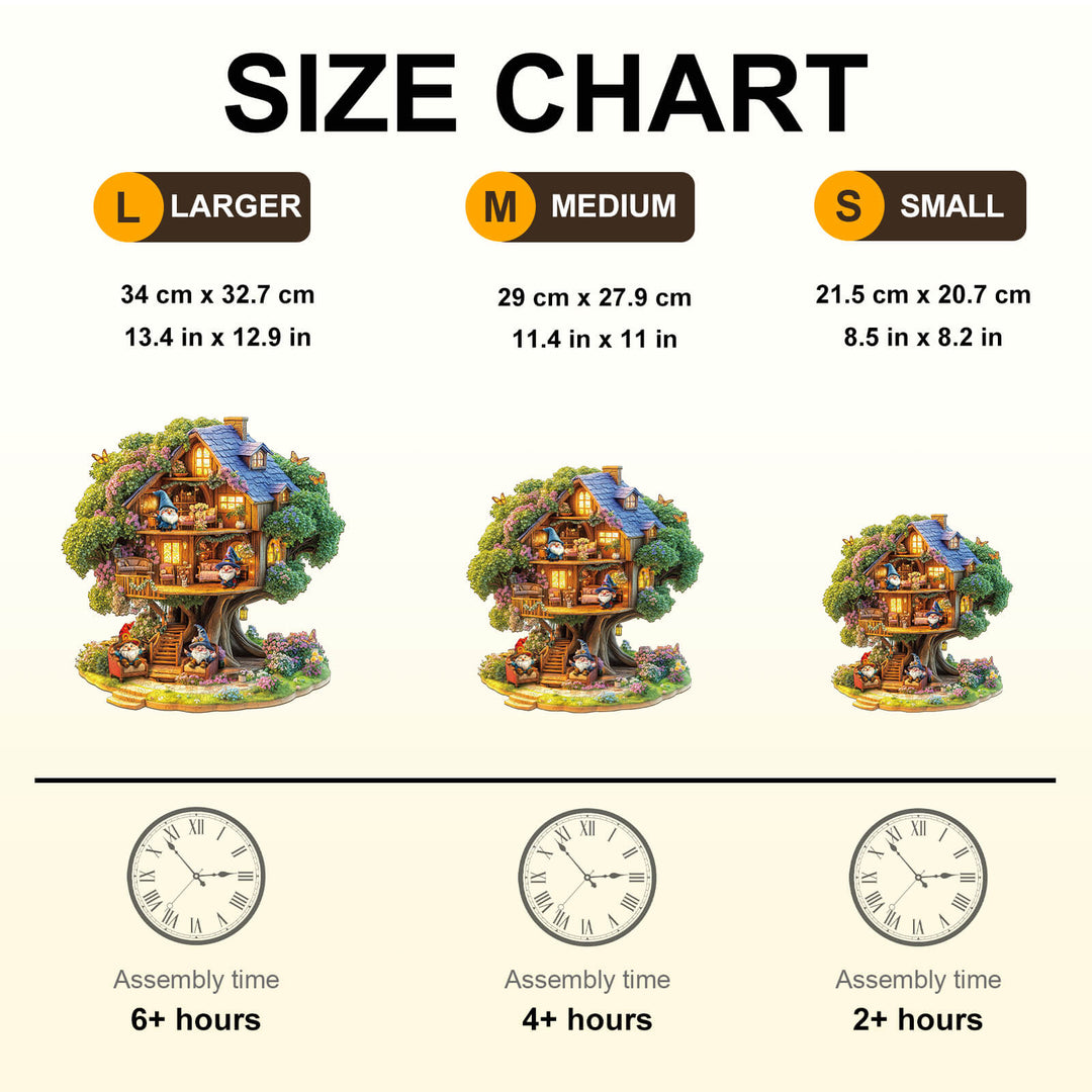 Elf Tree House Wooden Jigsaw Puzzle
