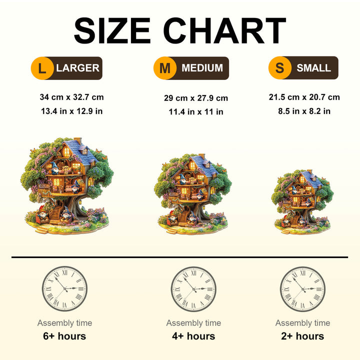 Elf Tree House Wooden Jigsaw Puzzle