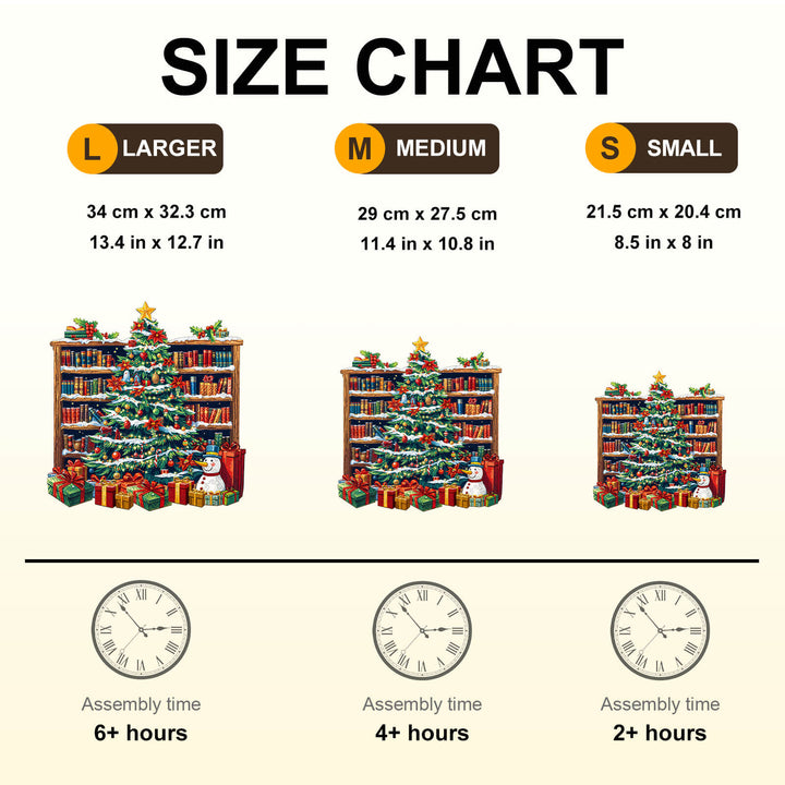 Christmas bookshelf Wooden Jigsaw Puzzle