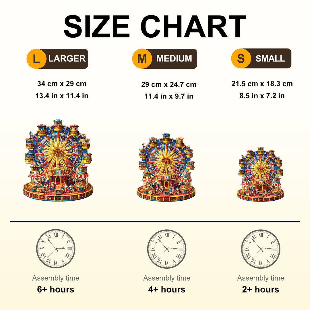 Circus Ferris Wheel Wooden Jigsaw Puzzle