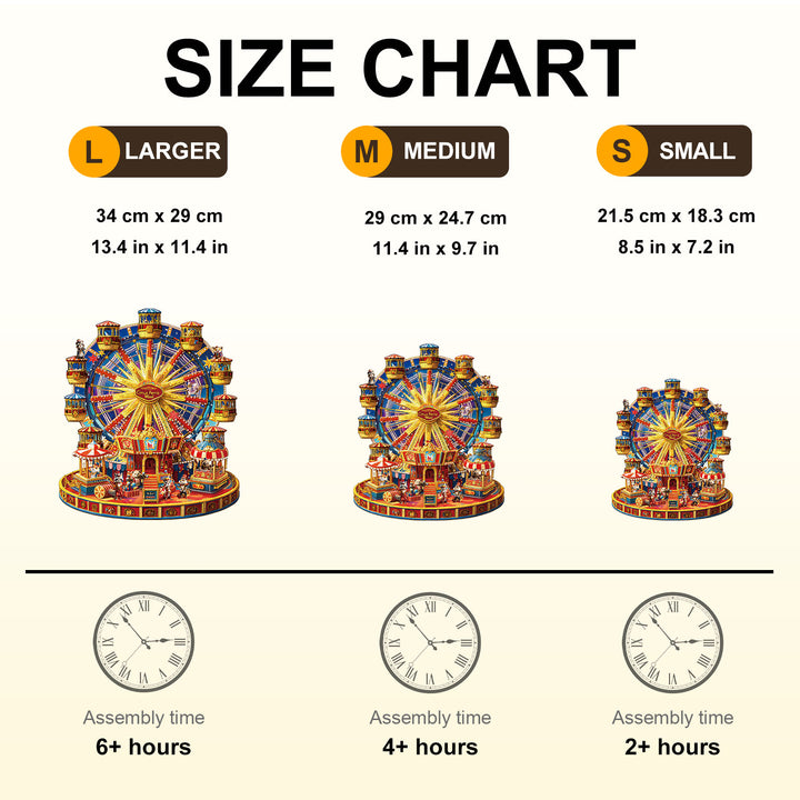 Circus Ferris Wheel Wooden Jigsaw Puzzle