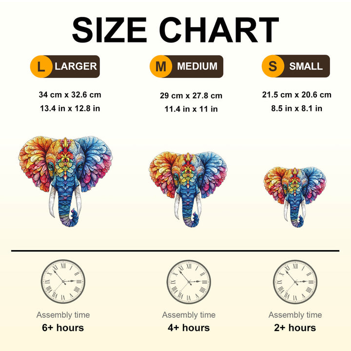 Floral Elephant Wooden Jigsaw Puzzle